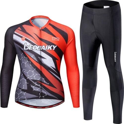 New Arrival Racing Cycling Clothes Men Summer Long Sleeve Bicycle Jersey set Padded Mountain Bike Outfit Mtb Wear