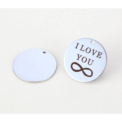 20pcs/lot 25mm New Arrival Stainless Steel Message Charms "I LOVE YOU Forever" For DIY jewelry making