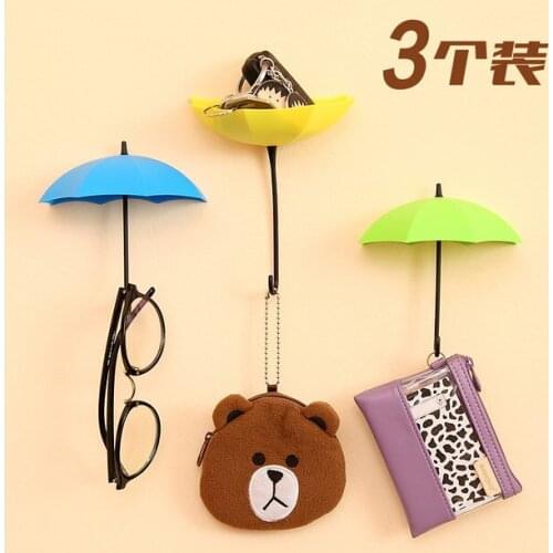 New product umbrella shape wall hooks ,set of 3 small decorative hook ,creative stick hook,3pcs/pack , 4pack /lot