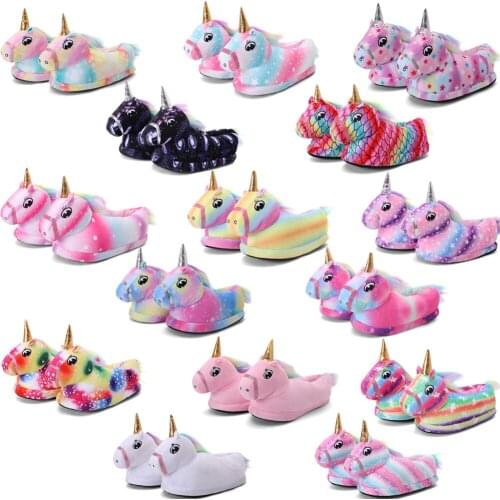 Animal Cartoon Cosplay Onesies Pajamas Shoes Baby Slippers Unicorn Children Fashion Toddler Unicorn Kigurumi Slippers for Adult