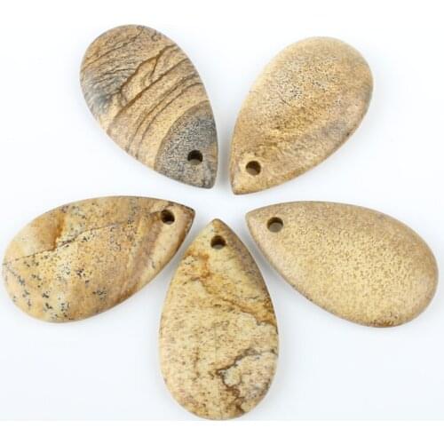 2pcs / Bag Natural Stone 19 * 33 * 5mm Drop-shaped Pendant Star Jewelry Making DIY Necklace Bracelet Jewelry Accessory
