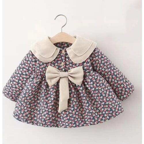 Christmas Princess Kids Dresses For Girls Bow Turn-Down Collar Plus Velvet Thicken Warm Toddler Winter Clothes New Arrival