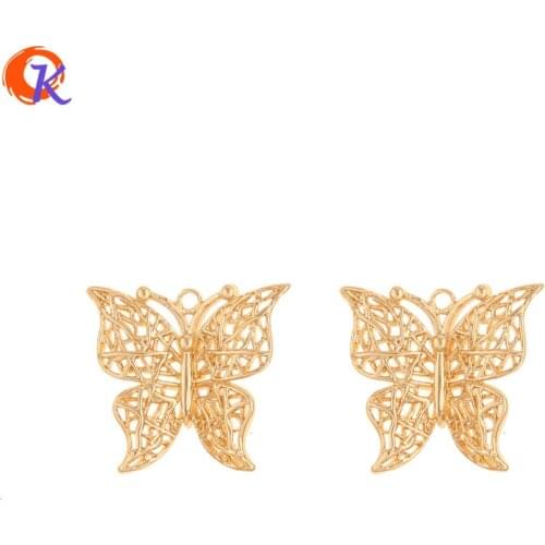 Cordial Design 30Pcs 17*19MM Jewelry Accessories/Hand Made/Butterfly Shape/Genuine Gold Plating/DIY Charms/Earring Findings
