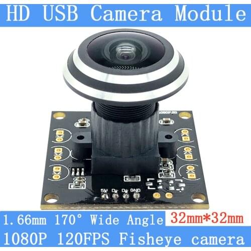 CCTV Surveillance Wide-angle Fisheye camera 2MP 1080P HD 30/60/120FPS Plug Play Linux OTG UVC High Speed USB Camera Module