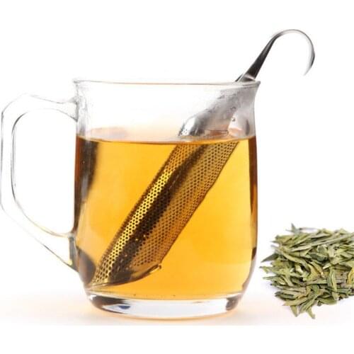 Stainless steel silver pipe teapot tea infuser strainer long handled tablespoon teaspoons mesh tea spoon filter infusers