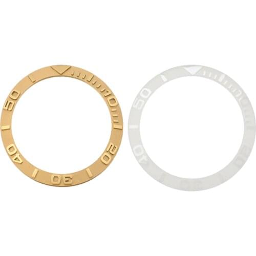 Gold/White Watches Replace Accessories 38mm Watch Face Ceramic Bezel Insert For 40mm Submariner Automatic Mens Watch cover