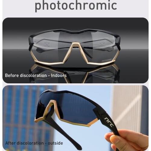 Cycling Sunglasses Photochromatic Glasses Outdoor UV400 Protection Eyewear Fashionable Cycling Glasses Mountain Bike Goggles