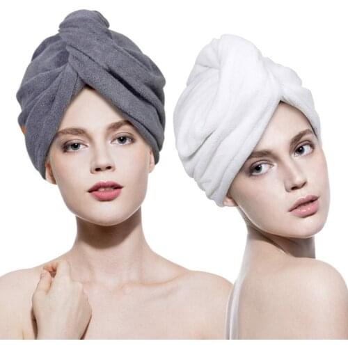 Hair Towel Wrap Turban Microfiber Drying Bath Shower Head Towel with Buttons, Quick Magic Dryer, Dry Hair Hat, Wrapped Bath Cap