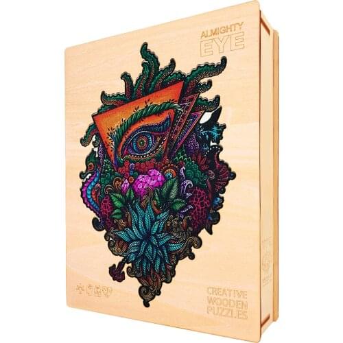 Unique Monster Wooden Jigsaw Puzzle DIY Wood Puzzle Crafts Gifts Wooden Animals Puzzle Games for Adults Kids Educational Toys