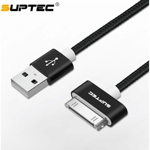 Suptec 30 Pin USB Cable for iPhone 4s 4 Metal Plug Nylon Braided Wire Charger Cable 2A Fast Charging Data Sync Cord for iPad 2