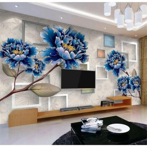 Wellyu papel de parede para quarto Custom wallpaper Golden Peony simple stereo 3D TV background wall painting wallpaper