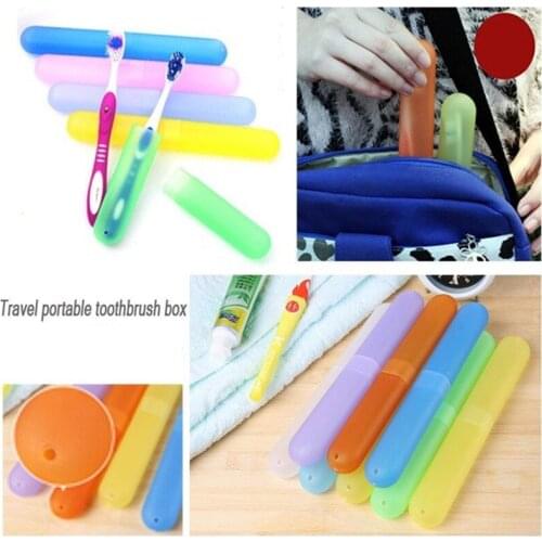 1pc Portable Travel Toothbrush Box Plastic Dustproof Toothbrush Tube Cover Case Health Tooth Brushes Protector Bathroom Products