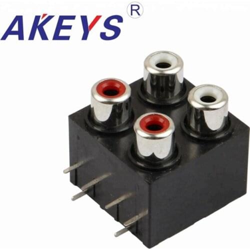 10 PCS AV4-8.4-22 hidden plug 4 holes normal av socket with screened RCA