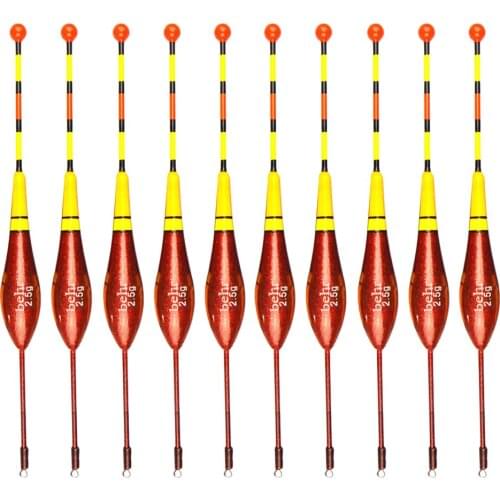 10pcs Vertical Fishing Buoy Wood Bobbers Waggler Floats Better Buoyancy Angling Equipment