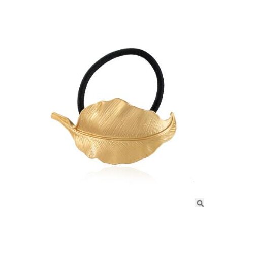 100pcs/lot DIY Simple Multi Alloy Leaves Matte Gold Hair Band Irregular Pattern Rubber Bands Hair Styling Tools Accessory HA1811