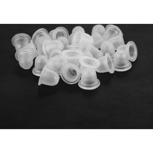100Pcs Disposable Tattoo Ink Cup Small&Big Size Silicone Permanent Tattoo Makeup Eyebrow Makeup Pigment Container Caps