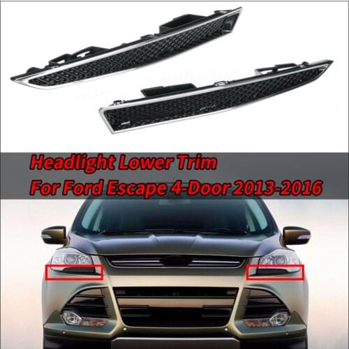 2pcs Car Headlight Trim Grille Bottom Decorative Strip DV45-8229-AA For Ford Kuga Maverick Escape Car Styling Accessories