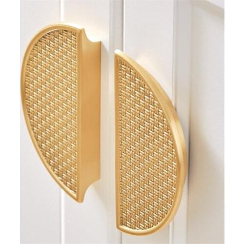 2021 NewLarge Round Semi-circle Handle Modern Minimalist Cabinet Door Brass Handles Shoe Cabinet Drawer Gold Pure Copper