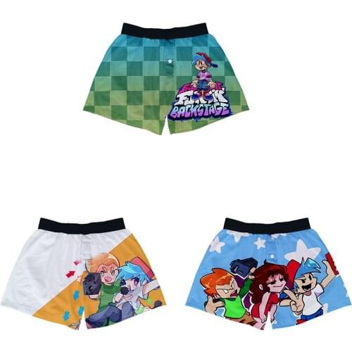 3 PCS/Lot Mens Boxer Friday Night Funkin Boxer Shorts Game Harajuku Underwear Cartoons Printed Students Briefs