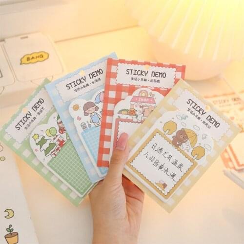 30 Sheet Pack Animal Bear Girl Personalized Sticky Notes Sticky Creative Stationery Memo Reminder Memo Pad Office Sticky Notes