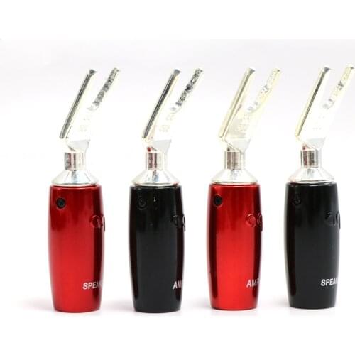 4Pcs/Lot 500 Series Silver Multi Y Spades for audio speaker cable, Speaker cable connector plug,HIFI