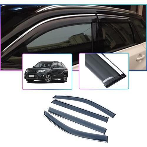 For SUZUKI Vitara 2016 2017 2018 2019 Smoke Weather shield Car Window Visors Sun Rain Guard Wind Deflectors Accessories 4PC ABS