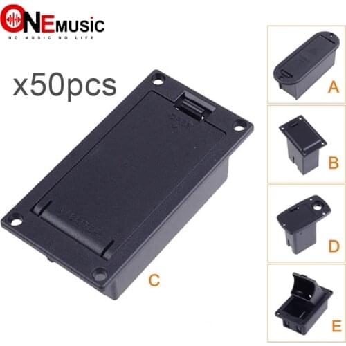 50pcs Black ABS Platic 9V Battery Holder Case Box Cover For Guitar Bass Pickup parts