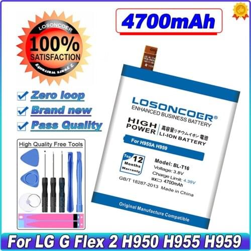 LOSONCOER 4400mAh BL-T16 Battery For LG G Flex 2 Vu 4 Vu4 LS996 H955A H950 H955 H959 US995 + tracking number
