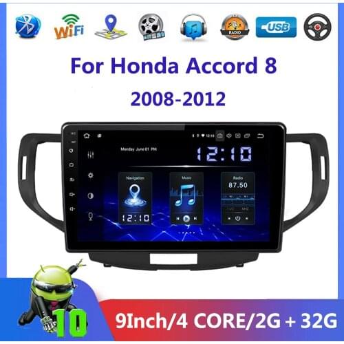 9" For Honda Accord 8 2008 - 2012 Car Radio Multimedia Video Player Navigation Wifi stereo GPS Android 10 No 2din 2 din dvd