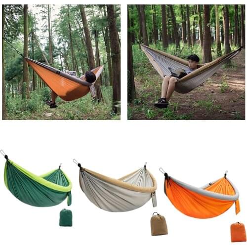 Large Camping Hammock Lightweight Portable Hammock Hanging Swing Single Person Sleeping Bed for Backpacking Travel