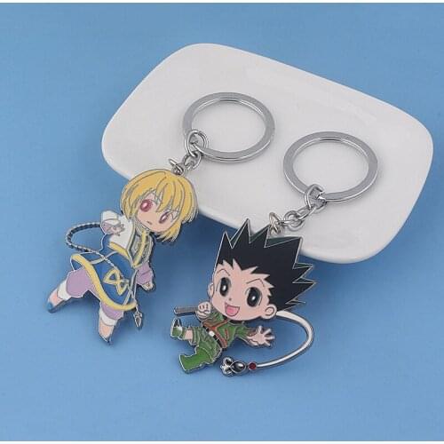Anime Hunter x Hunter Gon Freecss Kurapika Cute Cartoon Enamel Alloy Key Chains Keychain Key Chain Keyring Keyfob Accessories