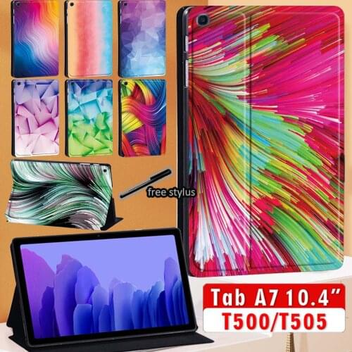 Tablet Case for Samsung Galaxy Tab A7 10.4 Inch 2020 T500 T505 T507 Watercolor Series Folding Folio Stand Cover