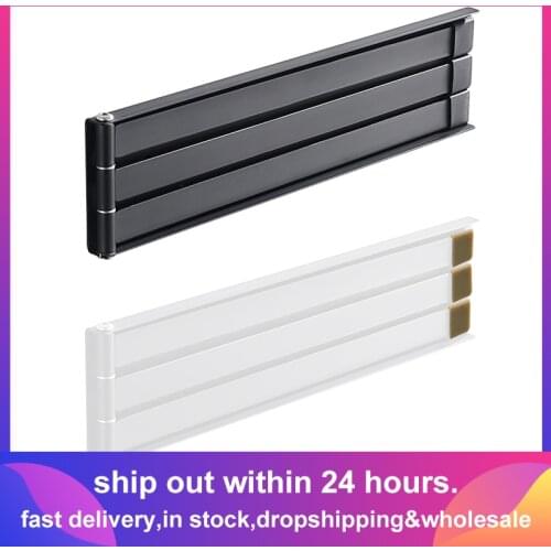 Swing Towel Holder Rack Matte Black, Wall Mounted Towel Bar Swivel with 3-Arm for Bathroom Kitchen Storage