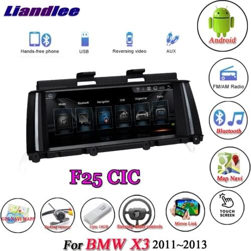 For BMW X3 F25 2011-2013 Original CIC System Car Android 10.0 Player Multimedia Carplay Androidauto GPS Navigation HD Screen
