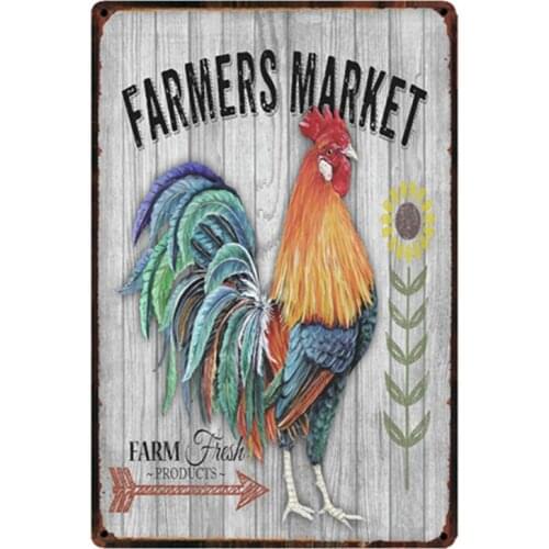 [ Kelly66 ] Farmers Market Merry Christmas Metal Sign Tin Poster Home Decor Bar Wall Art Painting 20*30 CM Size y-1990