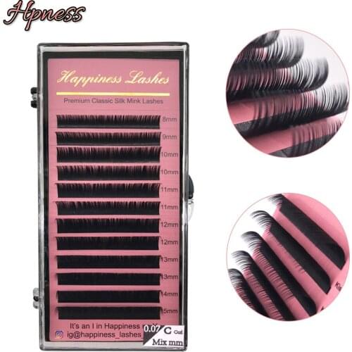 Classic False Silk Long Eyelash Extension Premium Individual Soft Natural Black Matte 3D Eye Lashes For Salon Makeup Wholesale