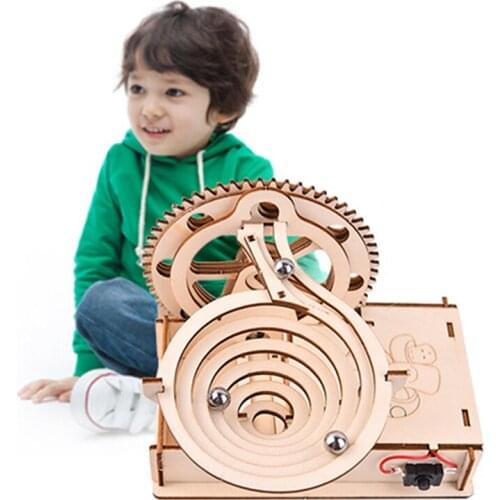 Maze Ball Assembly Model Toys Montessori Wooden DIY Model Kit for Adults Kids 3D Puzzle Mechanical Kit Stem Science Physics Toy
