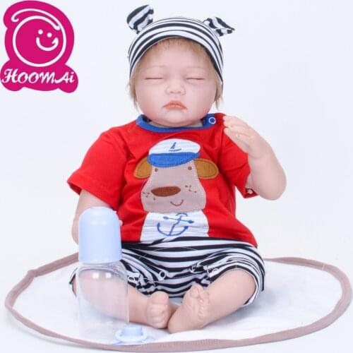 Lovely Reborn Baby Doll 22" Soft Vinyl Cloth Body Realistic Sleeping Bebe Baby Dolls For Kid Birthday Childrens Day Gift 55CM