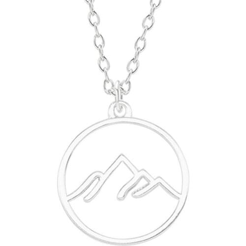 Fashion simple exquisite Mountain Pendant peaks geometry Necklace Fashion Creative Circle Charm Necklace Unisex Necklace