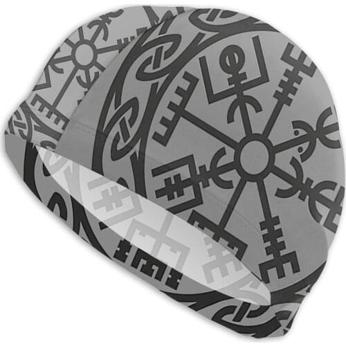 Mens Viking Swim Caps Vegvisir Iceland Runes Compass Vikings Futhark Zipper Bath Caps Swimwear For Swimming Pool
