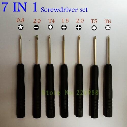 500SETS/BAG/ 7PCS Screwdriver Tools Kit Pentalobe 0.8/T5/T6/T4/Phillips SCREW DRIVER FOR iPhone nokia Samsung LG Motorola etc