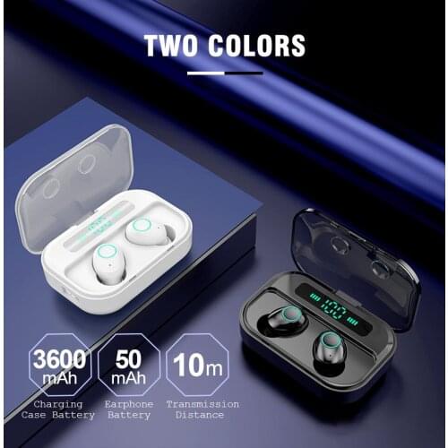 M7X7 In-earTWS Bluetooth 5.0 Earphone 3600mah Wireless headset Power Display Sport Stereo Cordless Earbuds Headset with Charging