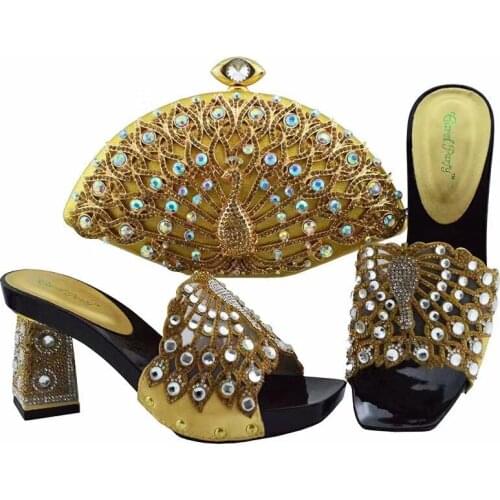 Nigerian shoes and matching bags for party shoes 9CM italian shoes with matching bags african shoes and bags matching set QSL004