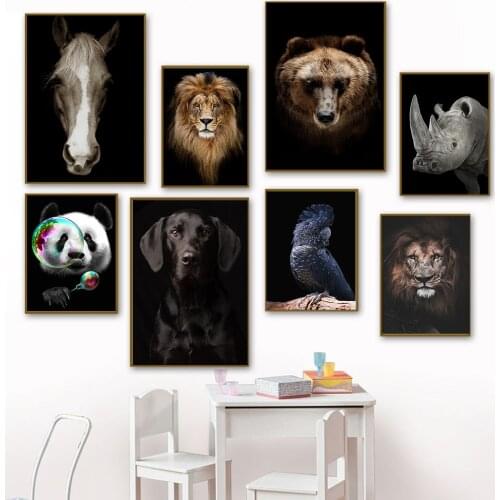 Brown Bear Animal Posters and Prints Nordic Modern Fashion Canvas Painting Wall Pictures for Living Room Decoration Art Unframed