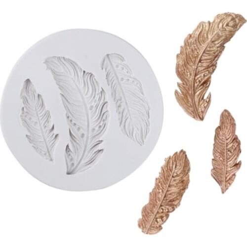 Feather pattern Silicone Mould Fondant Cakes Decor Tools Silicone Mold Sugarcraft Chocolate Baking Tools For Cakes Gumpaste Form