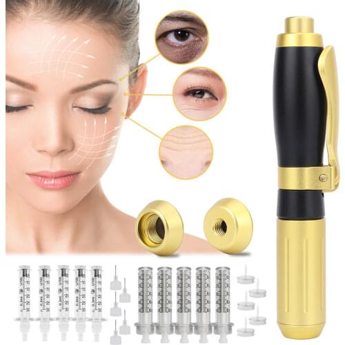 Hyaluronic Acid Pen High Density Metal 2 IN 1 High Pressure for Anti Wrinkle Lifting Lip Hyaluron Gun Atomizer Lip Injection Pen