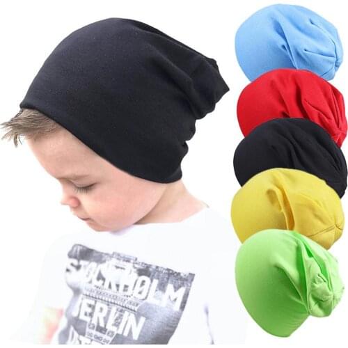 Cute Solid Color Baby Kids Beanie Cap Boys Girls Infant Warm Cotton Knitted Hat Soft warm protect your baby head in cold weather