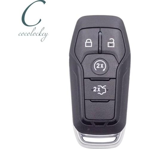 Cocolockey 4Buttons Replacement Smart Key Shell For Ford Mustang Remote Key Keyless Remote Fob Uncut HU101 BLADE In Black