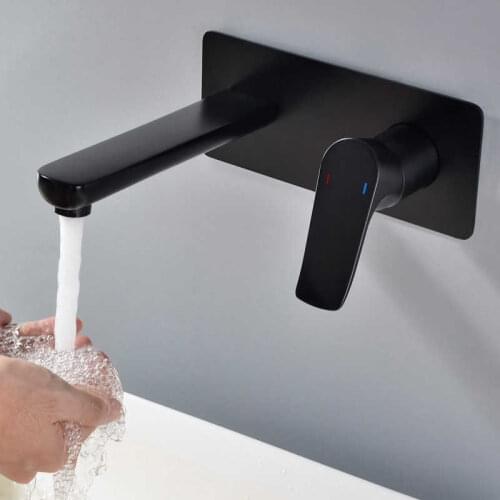 Black faucet from the bathroom sink single lever mounted on the wash wall bronze basin hidden bath faucets hot and cold mixer
