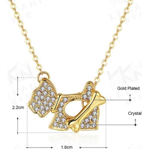 Austrian Crystal jewelry dog bone pendant crystal necklace collares grandes de moda 2017